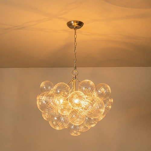 Lampadario vetro sfera bolle - vetro,